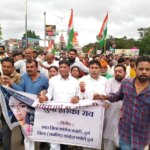 जंतर-मंतर में छात्रों पर लाठीचार्ज, आंसू गैस एवं कांग्रेस नेताओं की गिरफ्तारी के विरोध में दुर्ग में प्रधानमंत्री नरेंद्र मोदी का पुतला दहन