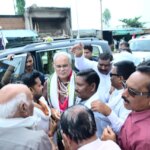 चारोधाम चौक में पूर्व मुख्यमंत्री भूपेश बघेल का अंचल के कांग्रेसी नेताओं वा कार्यकर्ताओ ने किया भव्य स्वागत,,,,