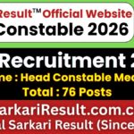 SSB Head Constable (Medical Cader) PET / PST Exam Date 2026