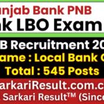 PNB Bank LBO Recruitment 2026