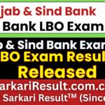 Punjab and Sind Bank LBO Result 2026 Out