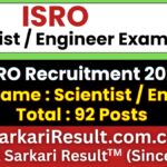 ISRO Scientist / Engineer Recruitment 2026