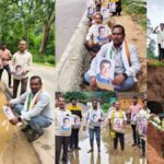 CG NEWS : NH-130C की बदहाल सड़क के खिलाफ कांग्रेस का अनोखा