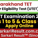 Uttarakhand TET UTET Online Form 2026