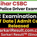 CSBC Bihar Police Driver DET Admit Card 2026