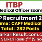 ITBP CAPF Medical Officer Recruitment 2026