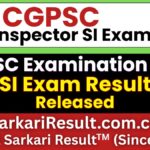 CGPSC Sub Inspector SI Result 2026 Out