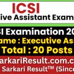 ICSI Executive Assistant Recruitment 2026