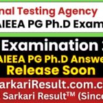 NTA ICAR AIEEA PG Ph.D Answer Key 2026