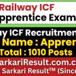 Railway ICF Apprentice Recruitment 2026