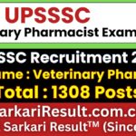 UPSSSC Veterinary Pharmacist Recruitment 2026
