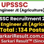 UPSSSC Junior Engineer JE (Agriculture) Recruitment 2026