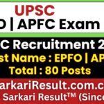 UPSC EPFO / APFC Recruitment 2026