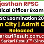 RPSC Statistical Officer Exam City Details 2026 Out