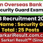 Indian Overseas Bank Security Guard Recruitment 2026
