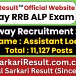 Railway RRB ALP Application Status 2026 Out