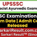 UPSSSC Pharmacist Ayurvedic Admit Card 2026 Out