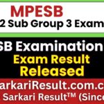MPESB Group 2 Sub Group 3 Result 2026 Out