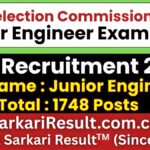 SSC Junior Engineer JE Recruitment 2026
