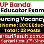 UP Banda ECCE Educator Recruitment 2026