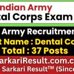 Indian Army Dental Corps Recruitment 2026