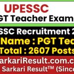 UP PGT Teacher Recruitment 2026
