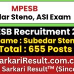 MPESB Subedar Steno, ASI Recruitment 2026