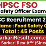 HPSC Food Safety Officer (FSO) Recruitment 2026
