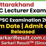 UKPSC Lecturer Admit Card 2026