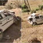 शादी समारोह से लौट रहे थे 5 लोग, खाई में गिरी कार,चार की मौत