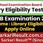 Bihar Library Eligibility Test BLET Online Form 2026