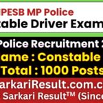 MP Police Constable Driver Recruitment 2026
