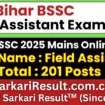 BSSC Field Assistant Mains Online Form 2026