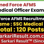 Armed Forces AFMS SSC Medical Officer Recruitment 2026